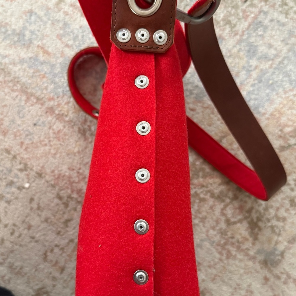 Rambag UK Handmade Red Women’s Wool felt Fold Over Cross Body Bag - Picture 6 of 8